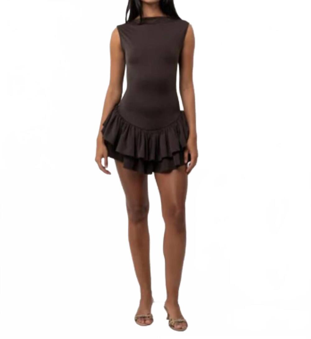 NEW BELLE ANNA women's ballerina dress in brown